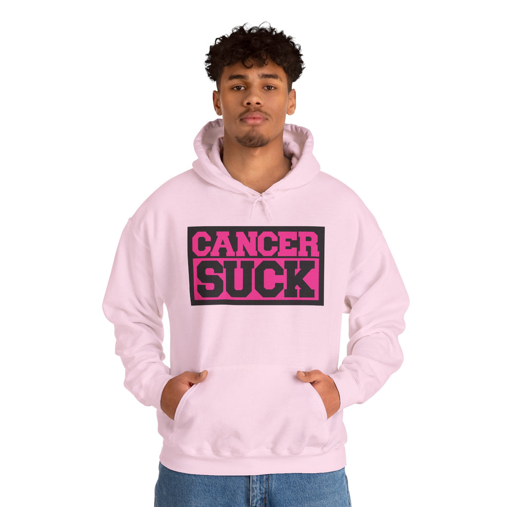 Cancer Suck Hoodie — Pink Awareness Statement Pullover