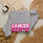 Crewneck Sweatshirt - "Cancer Suck" Bold Pink Awareness Pullover