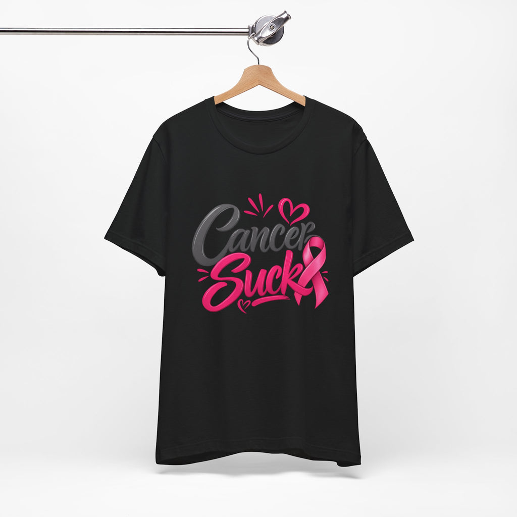 Breast Cancer Awareness Tee — "Cancer Sucks" Pink Ribbon Shirt