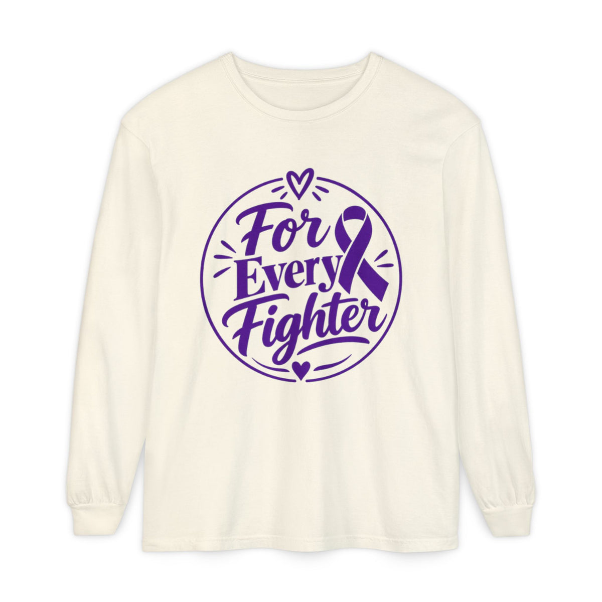 For Every Fighter Long Sleeve Tee — Cancer Awareness Ribbon Shirt