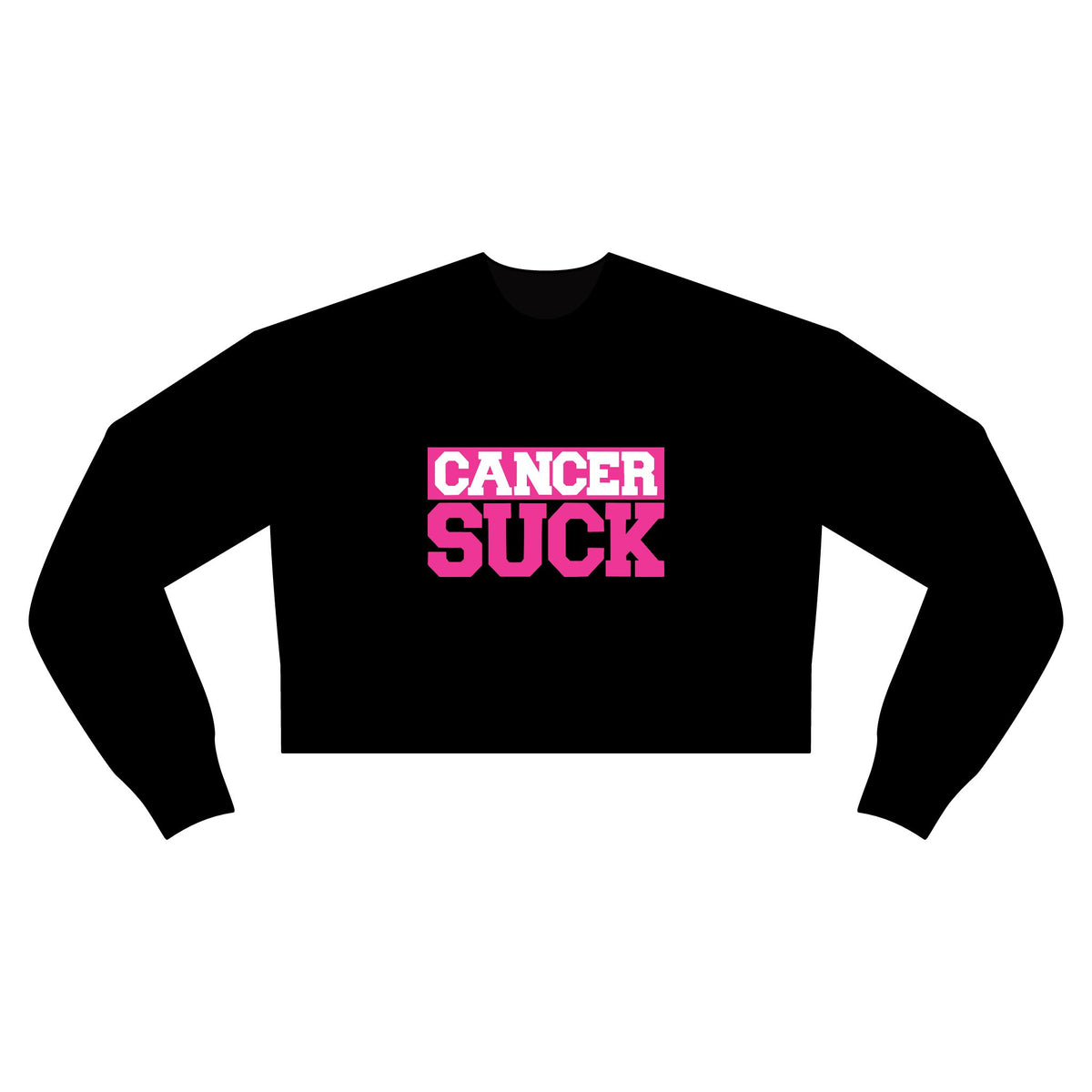 Cancer Suck Sweatshirt — Women's Pink Ribbon Support Crewneck