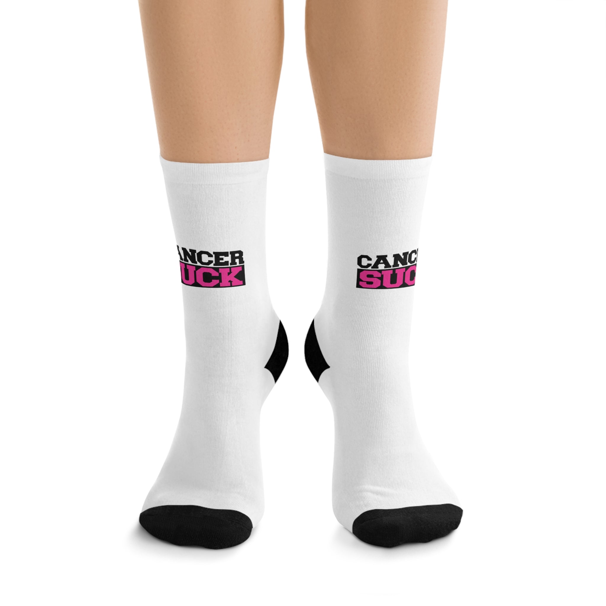 Socks — 'Cancer Sucks' Recycled Poly Awareness Crew Socks