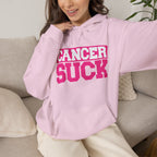 Cancer Suck Hoodie — Bold Pink Cancer Awareness Pullover