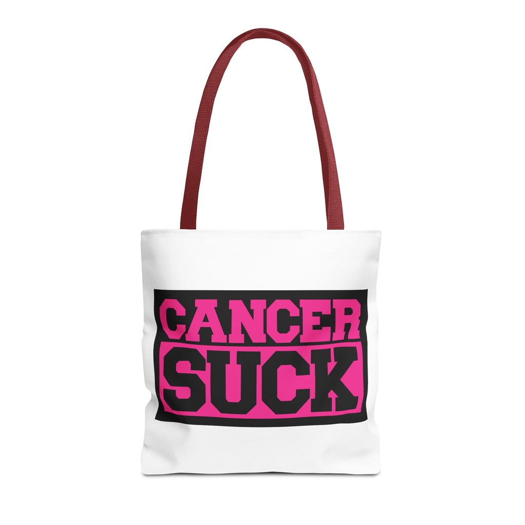 Canvas Tote Bag — "Cancer Suck" Bold Pink Awareness Tote