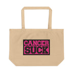 Cancer Suck Canvas Tote — Large Eco Bag for Cancer Awareness & Support