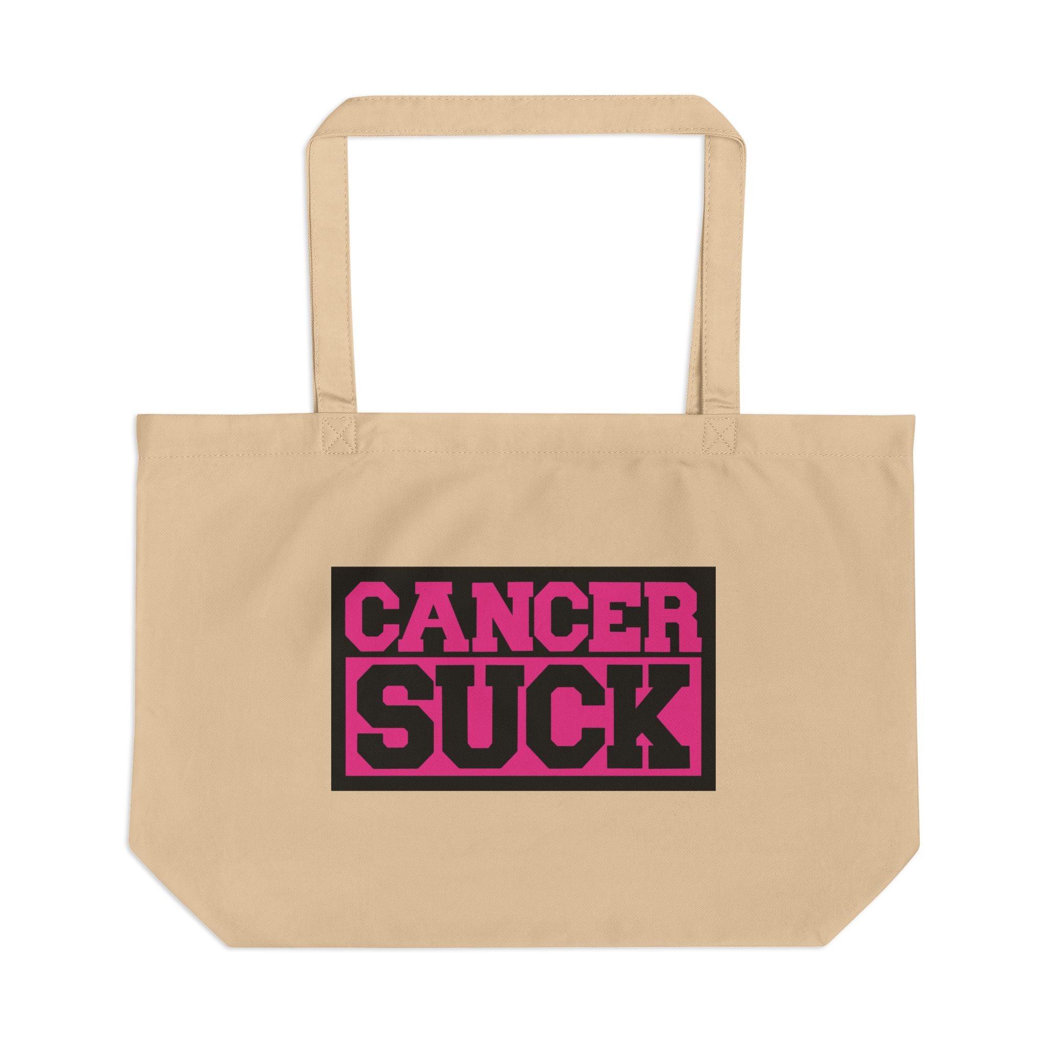 Cancer Suck Canvas Tote — Large Eco Bag for Cancer Awareness & Support