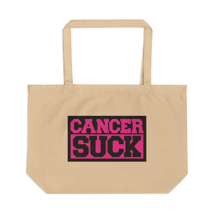 Cancer Suck Canvas Tote — Large Eco Bag for Cancer Awareness & Support
