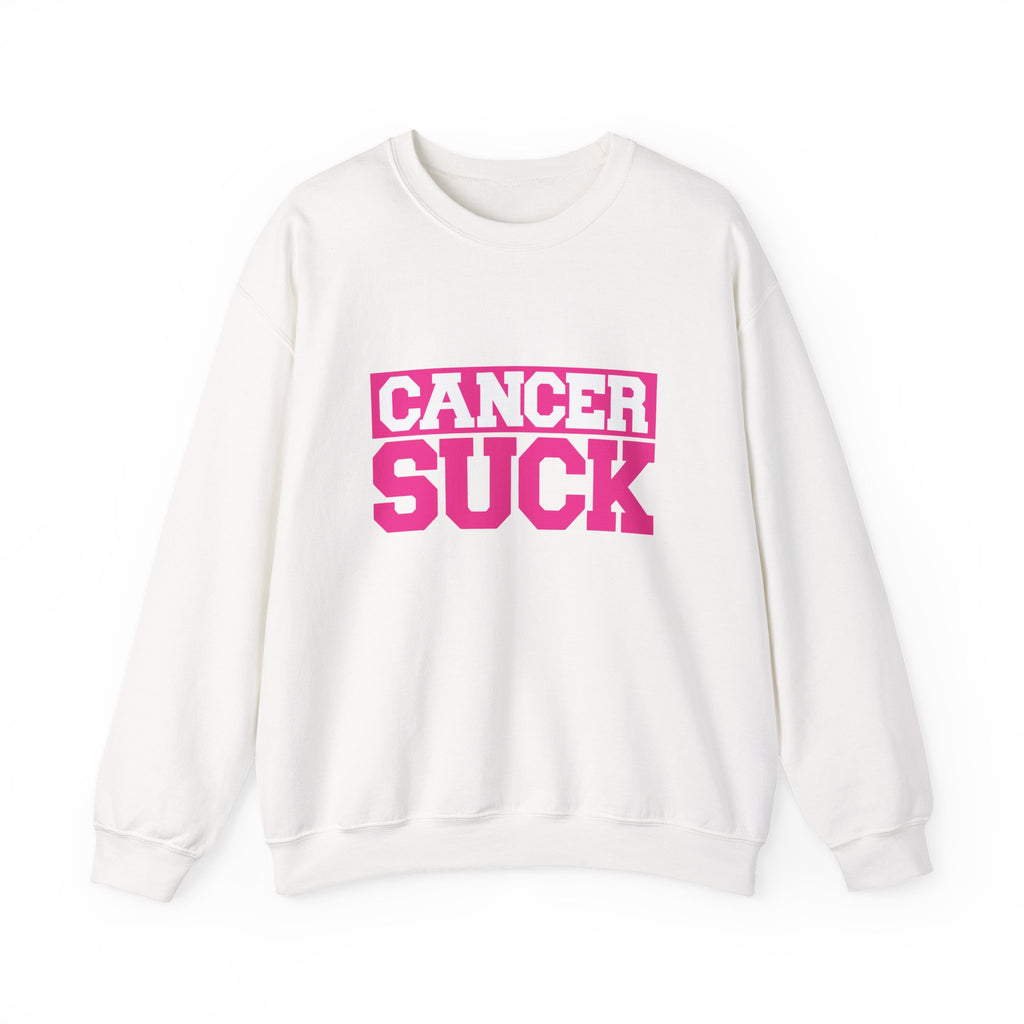 Crewneck Sweatshirt - "Cancer Suck" Bold Pink Awareness Pullover