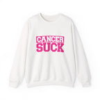 Crewneck Sweatshirt - "Cancer Suck" Bold Pink Awareness Pullover