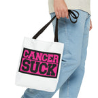 Canvas Tote Bag — "Cancer Suck" Bold Pink Awareness Tote