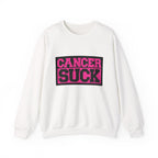 Crewneck Sweatshirt — "Cancer Suck" Bold Pink Awareness Pullover