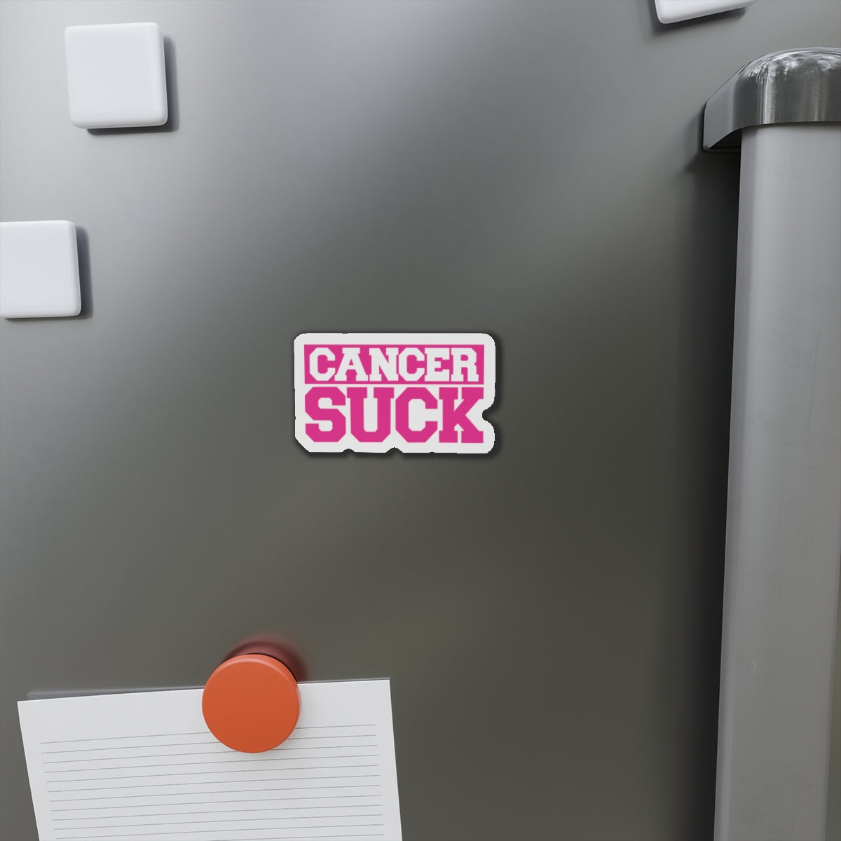 Die-Cut Magnet — Pink “CANCER SUCK” Awareness Magnet (Support, Survivor Gift)