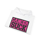 Cancer Suck Hoodie — Pink Awareness Statement Pullover