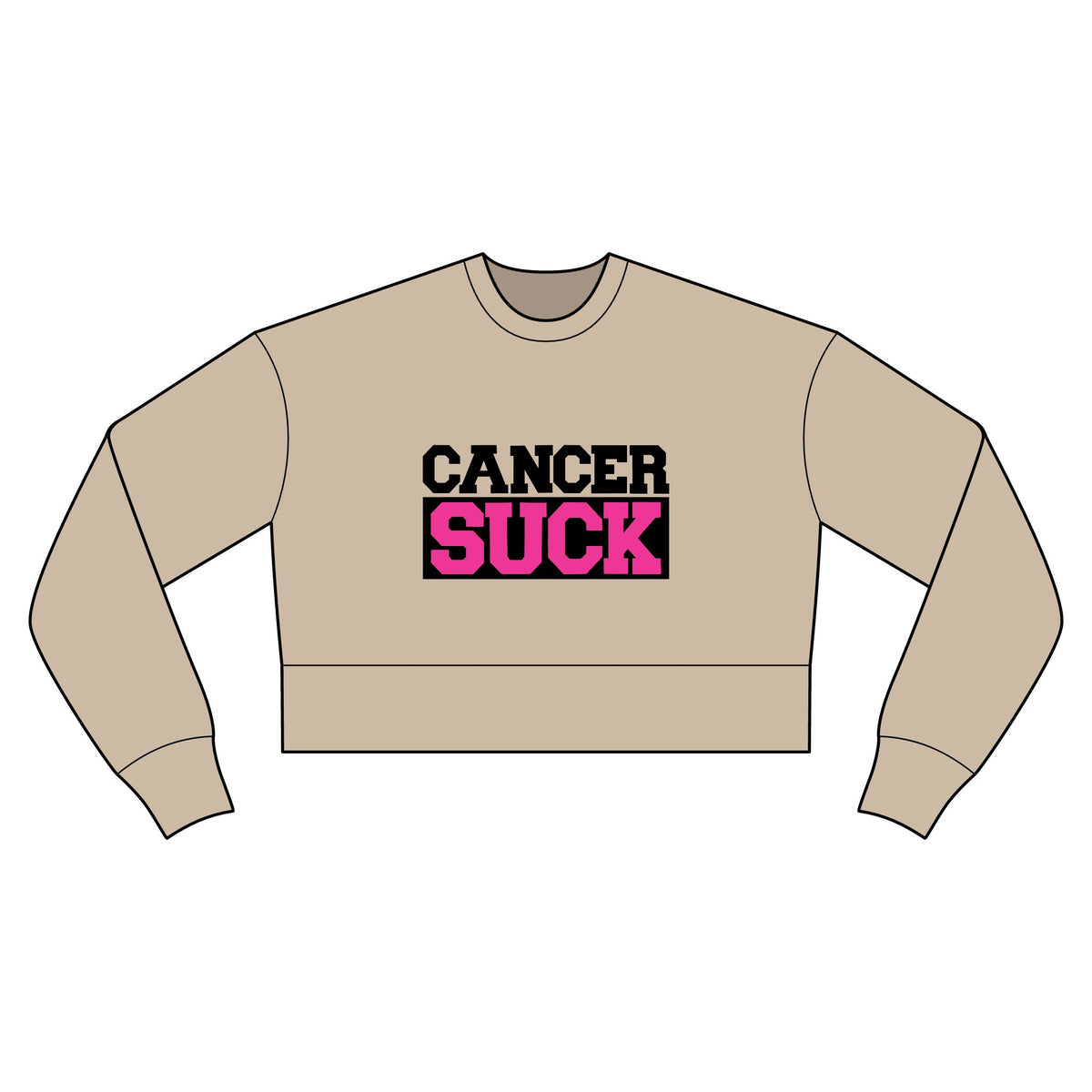 Cancer Suck Women's Sweatshirt – Pink Awareness Cropped Crewneck