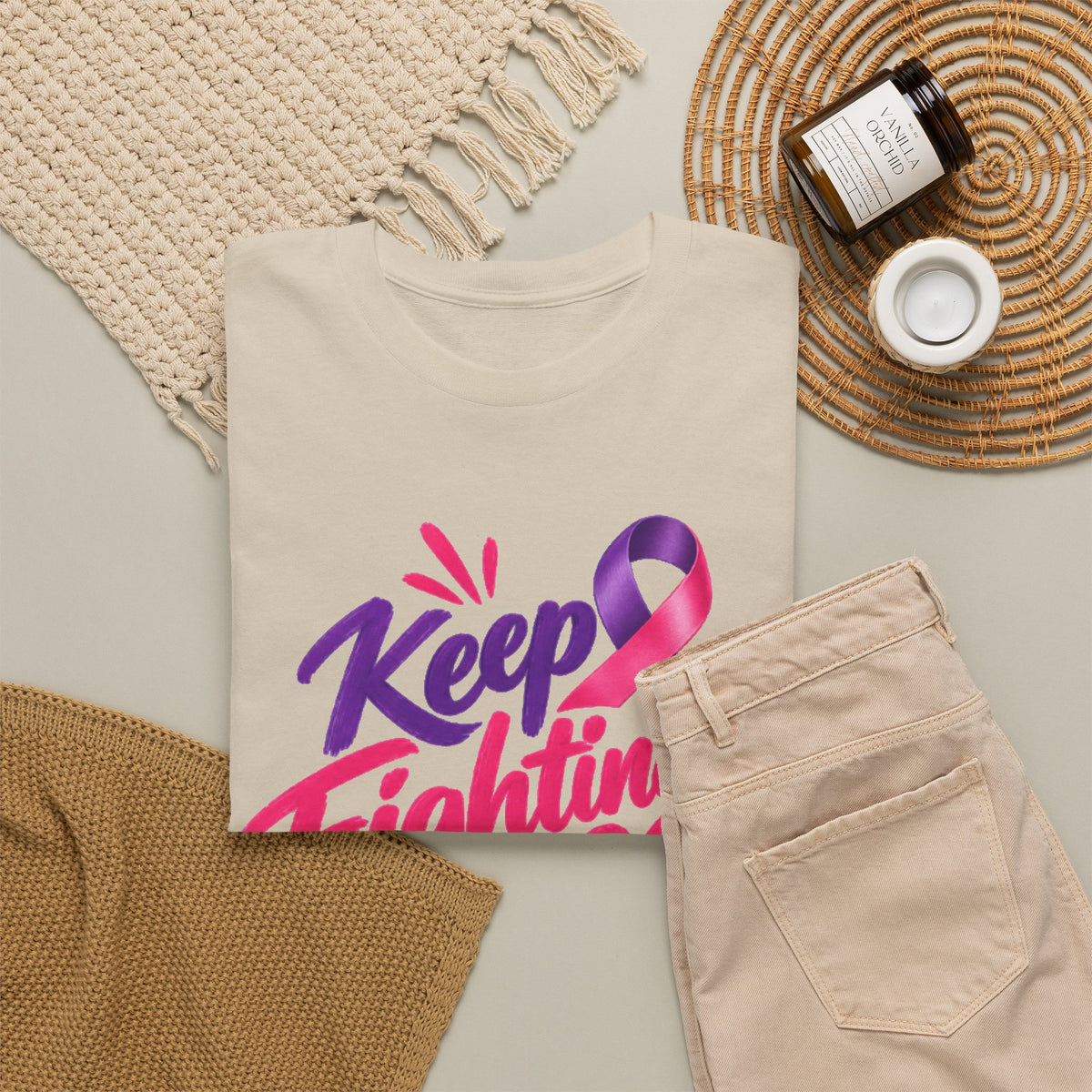 Keep Fighting T-Shirt — Awareness Ribbon Support Tee