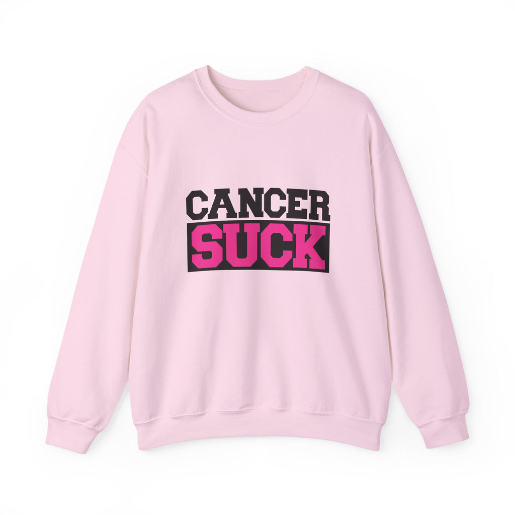 Crewneck Sweatshirt — "Cancer Suck" Bold Pink Awareness Pullover