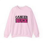 Crewneck Sweatshirt — "Cancer Suck" Bold Pink Awareness Pullover