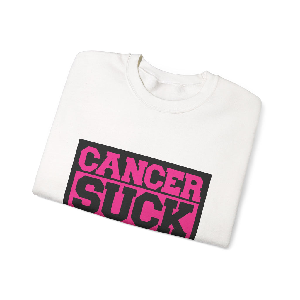 Crewneck Sweatshirt — "Cancer Suck" Bold Pink Awareness Pullover