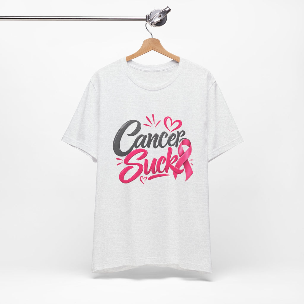 Breast Cancer Awareness Tee — "Cancer Sucks" Pink Ribbon Shirt
