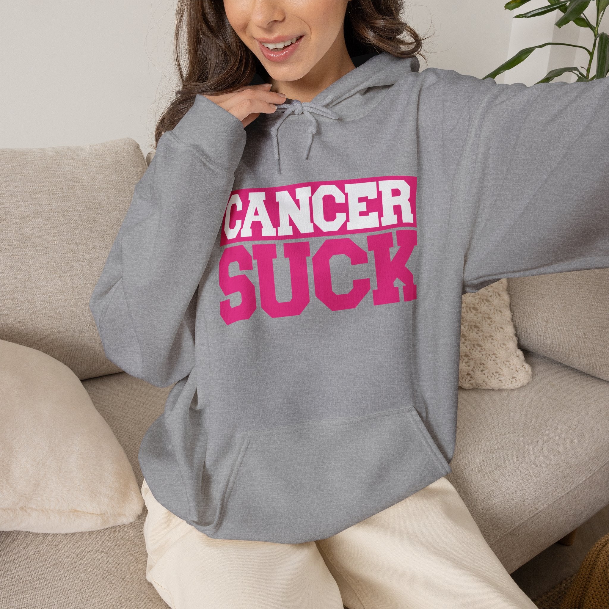 Cancer Suck Hoodie — Bold Pink Cancer Awareness Pullover