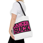 Canvas Tote Bag — "Cancer Suck" Bold Pink Awareness Tote