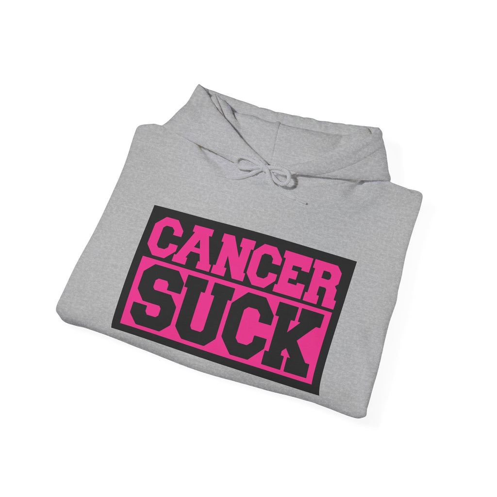 Cancer Suck Hoodie — Pink Awareness Statement Pullover