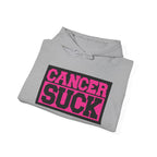 Cancer Suck Hoodie — Pink Awareness Statement Pullover