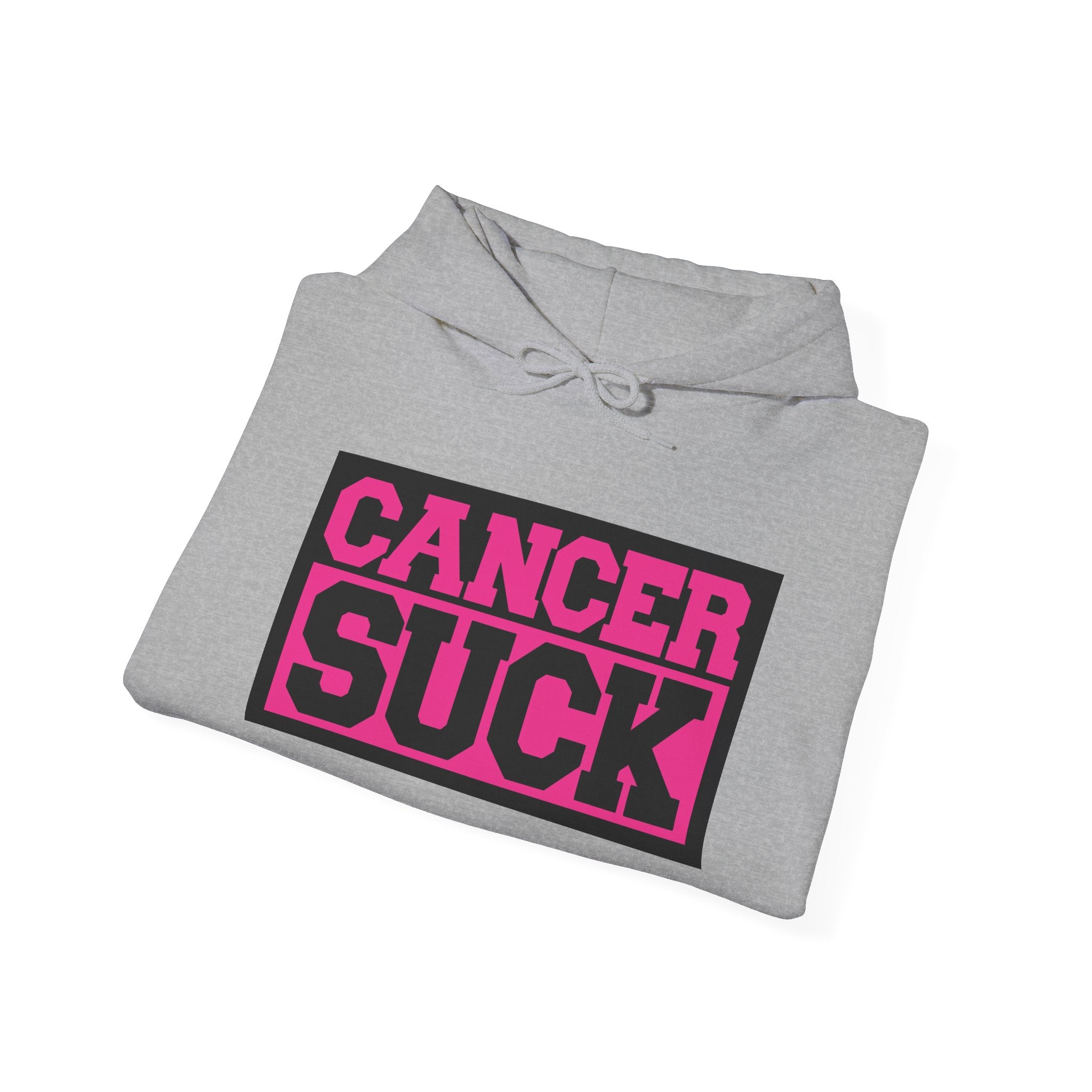 Cancer Suck Hoodie — Pink Awareness Statement Pullover