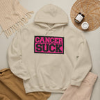 Cancer Suck Hoodie — Pink Awareness Statement Pullover