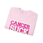 Cancer Suck Crewneck Sweatshirt — Pink Awareness Pullover for Survivors & Supporters