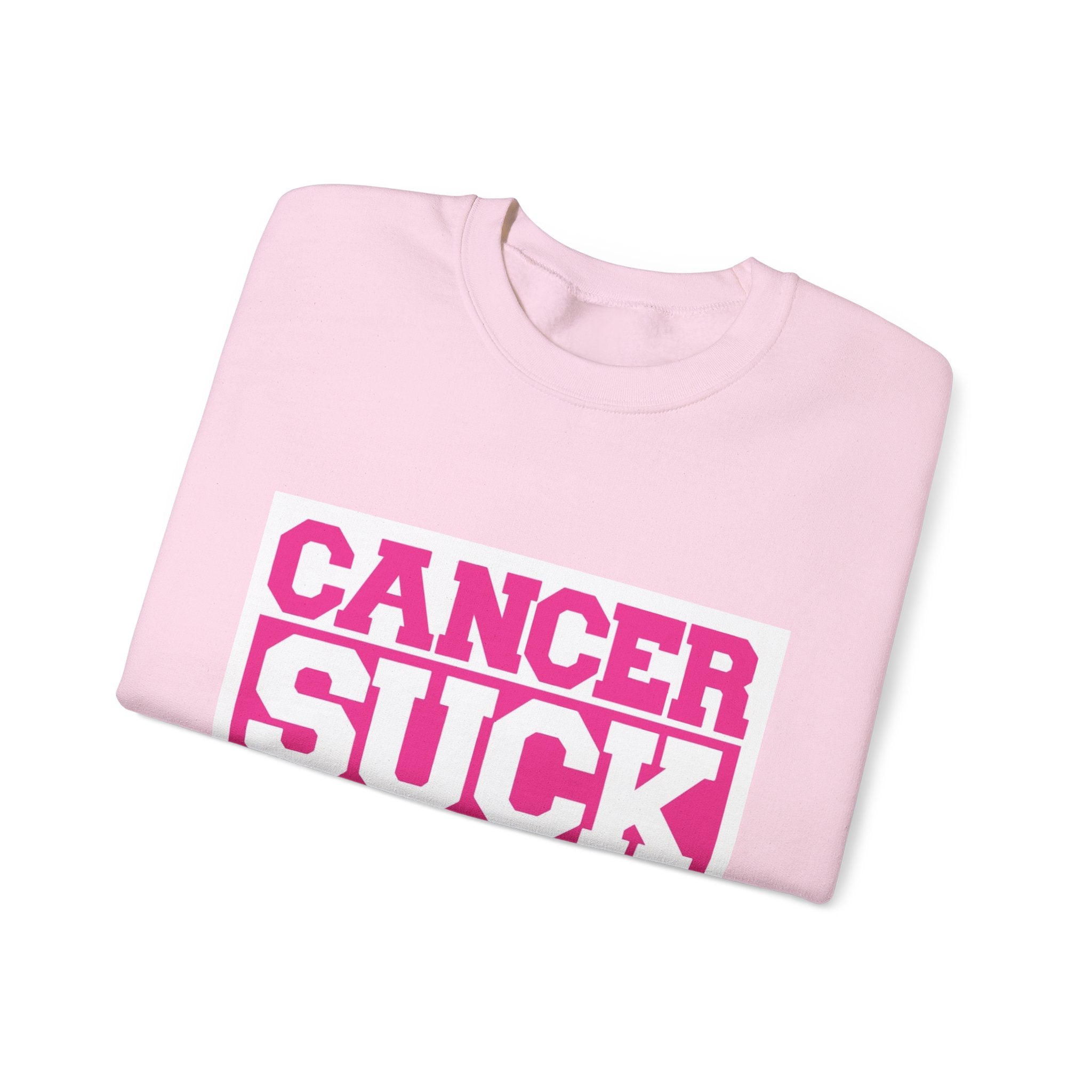 Cancer Suck Crewneck Sweatshirt — Pink Awareness Pullover for Survivors & Supporters