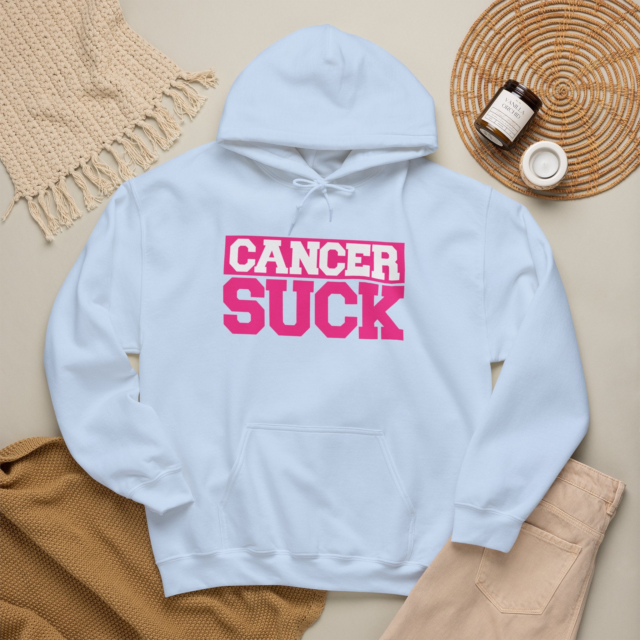 Cancer Suck Hoodie — Bold Pink Cancer Awareness Pullover