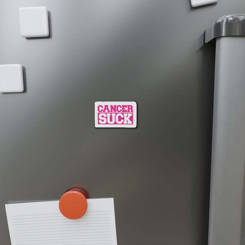 Cancer Suck Die-Cut Magnet — Pink Awareness Refrigerator Magnet