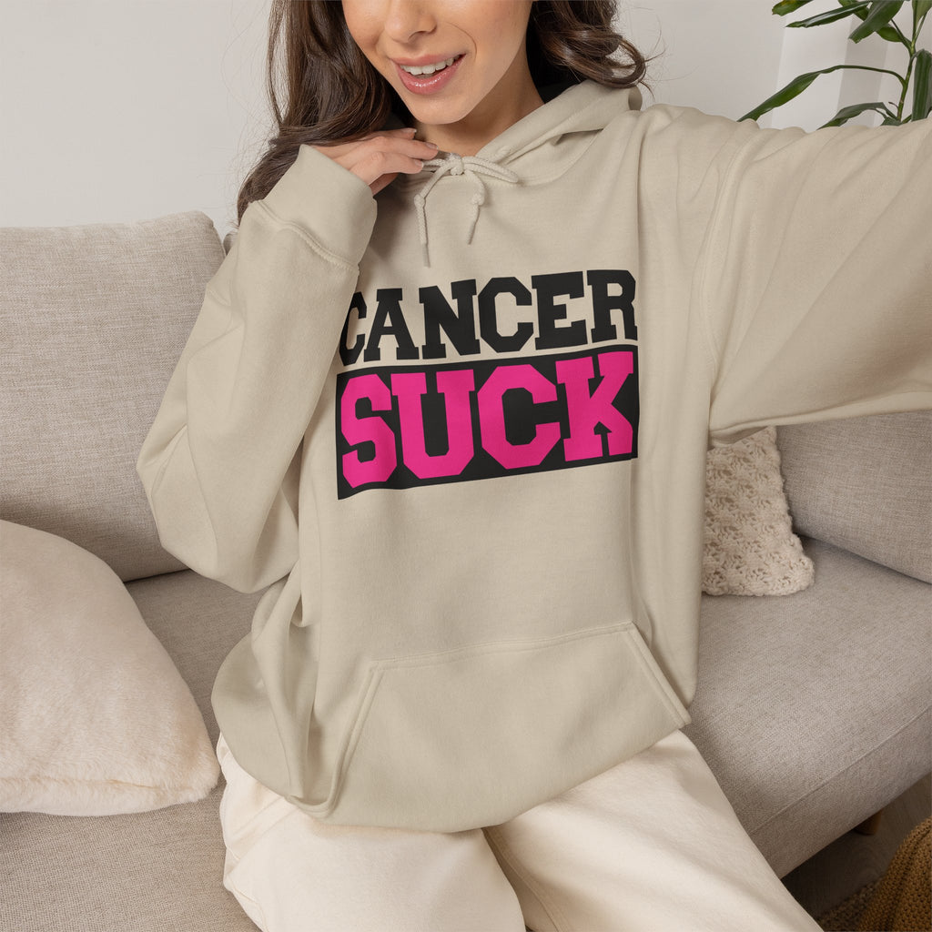 Cancer Suck Hoodie — Pink Awareness Support Pullover