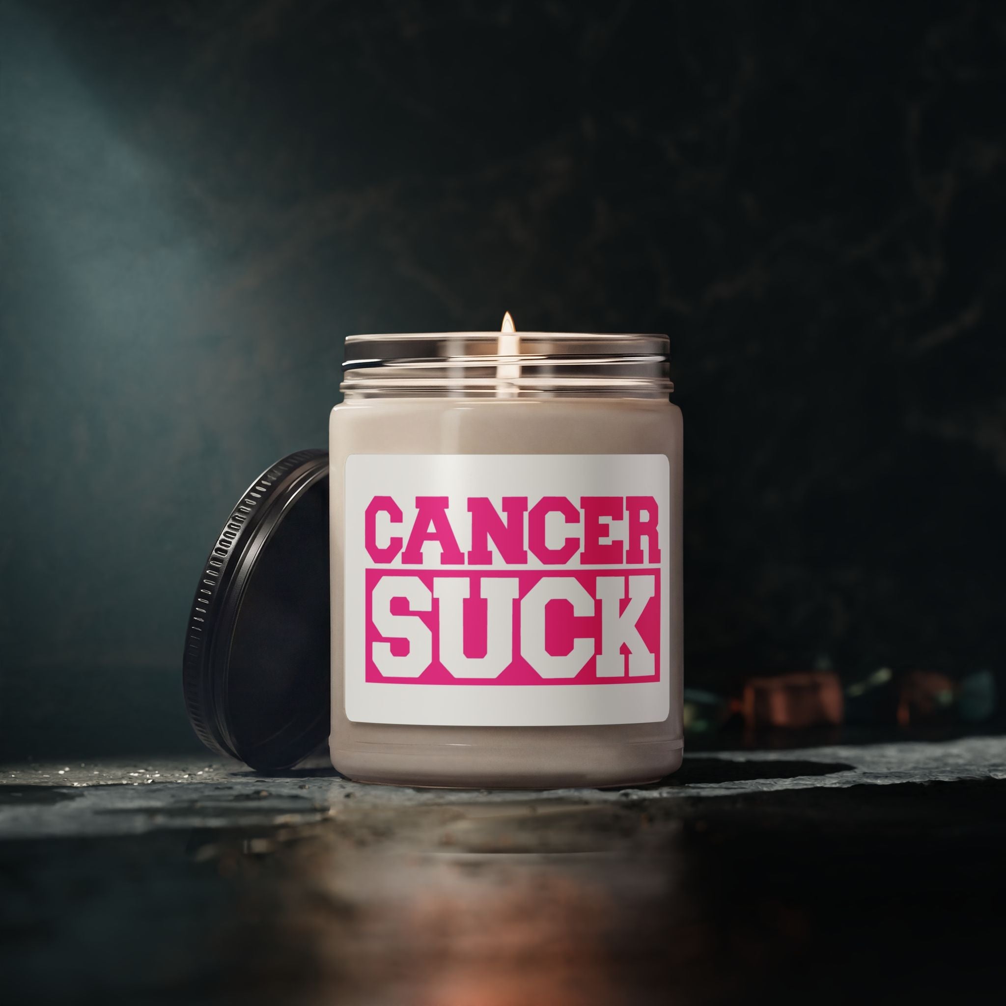 Cancer Suck Scented Soy Candle — 9oz Pink Awareness Gift