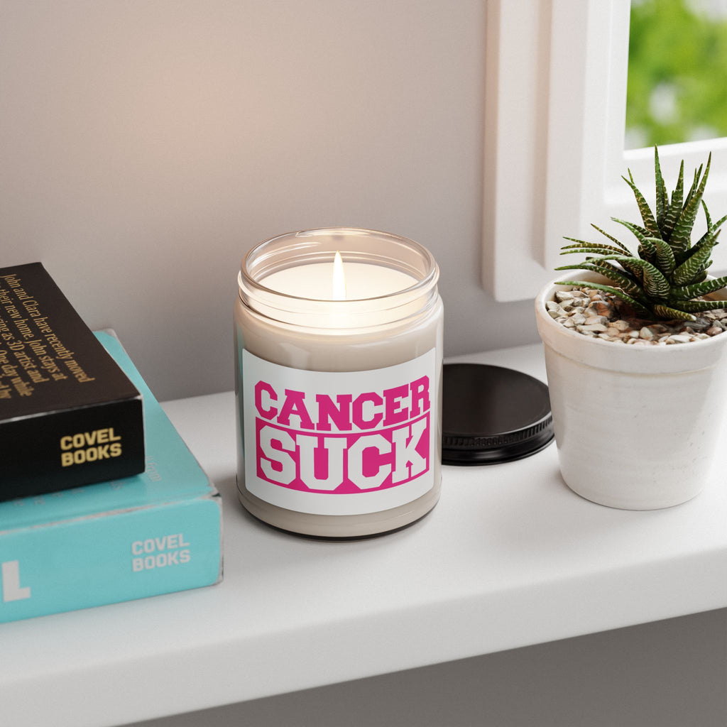 Cancer Suck Scented Soy Candle — 9oz Pink Awareness Gift