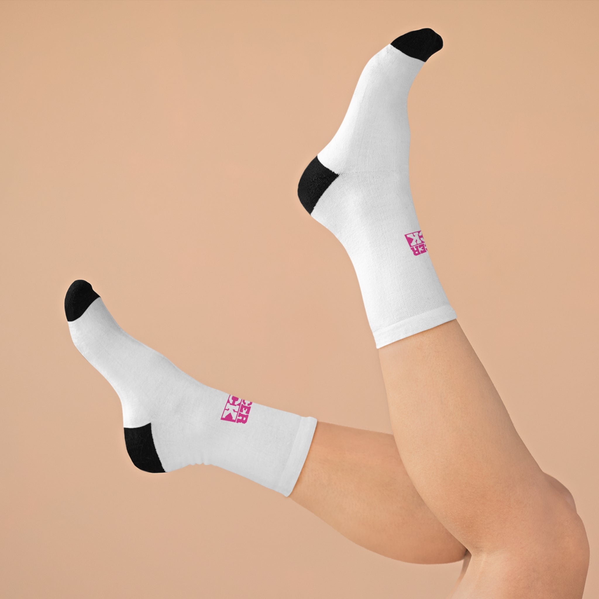 Socks - 'Cancer Sucks' Pink Awareness Recycled Poly Crew Socks