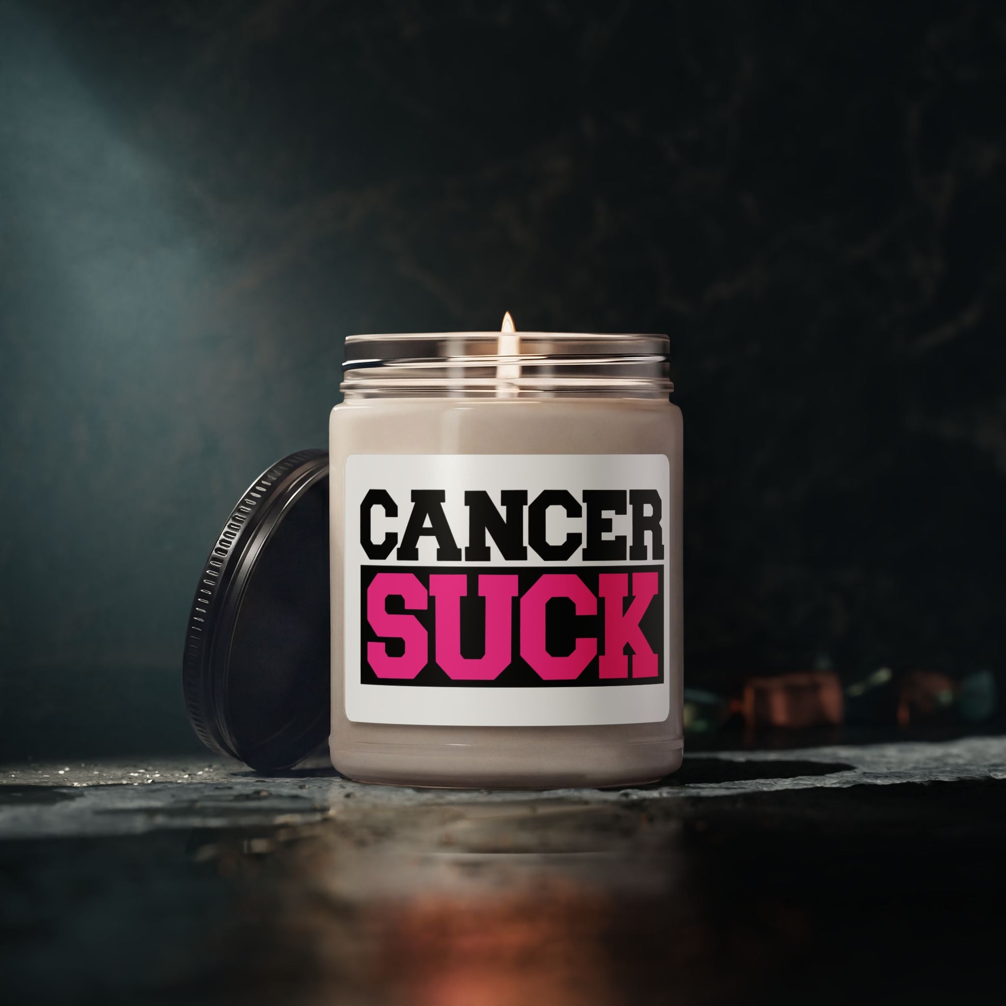 Cancer Suck Soy Candle — 9oz Scented Awareness Candle
