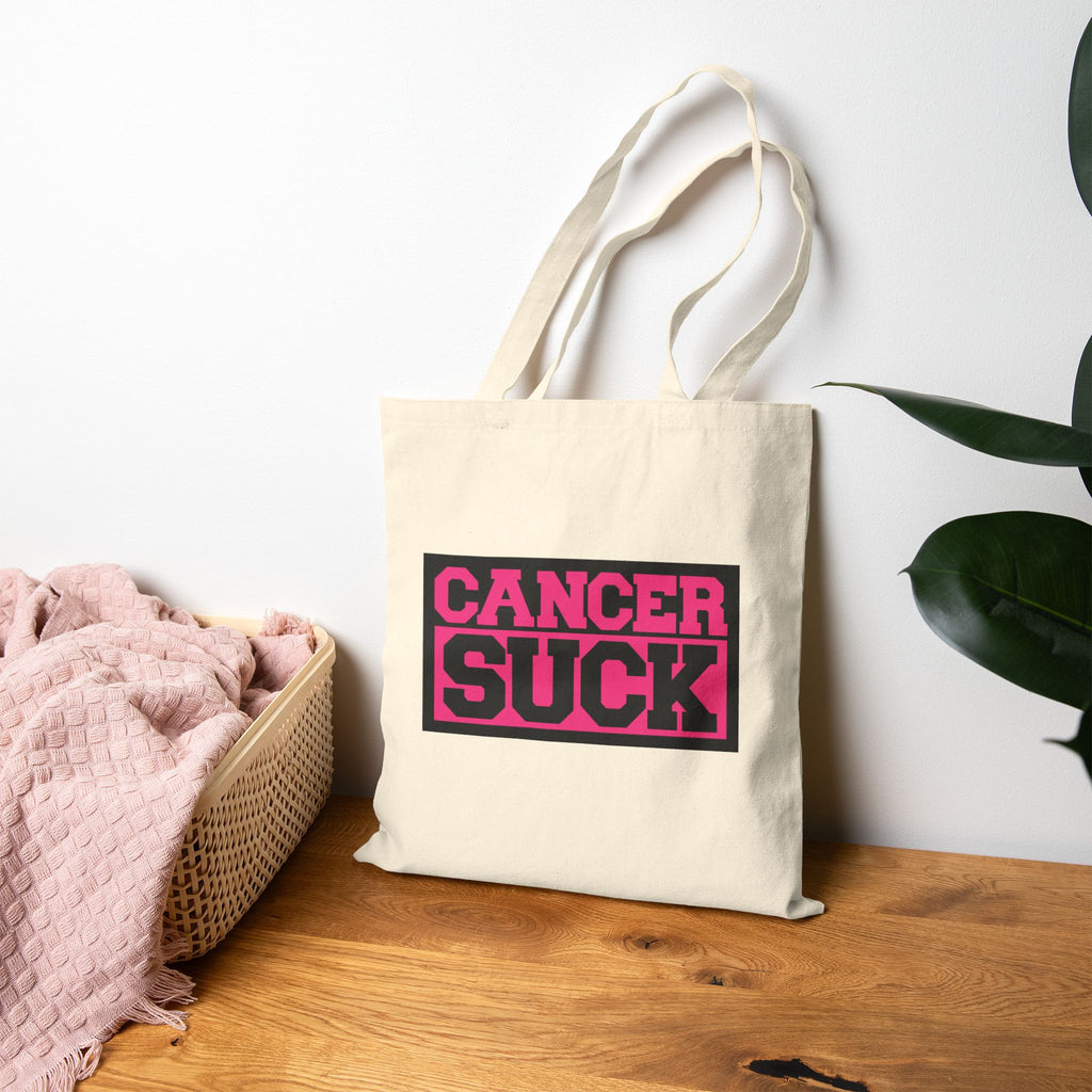 Cancer Suck Canvas Tote — Pink Advocacy Reusable Bag