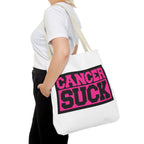 Canvas Tote Bag — "Cancer Suck" Bold Pink Awareness Tote