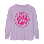 Breast Cancer Awareness Long Sleeve Tee - "For Every Fighter" Pink Ribbon