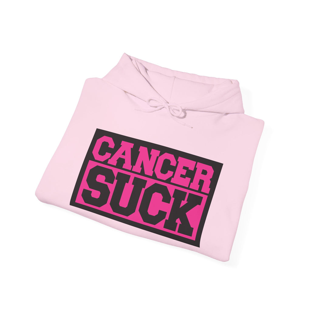 Cancer Suck Hoodie — Pink Awareness Statement Pullover