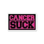 Cancer Suck Die-Cut Magnet — Pink Awareness Ribbon Support Sticker