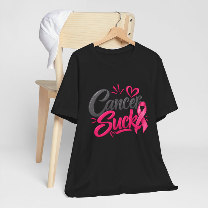 Breast Cancer Awareness Tee — "Cancer Sucks" Pink Ribbon Shirt