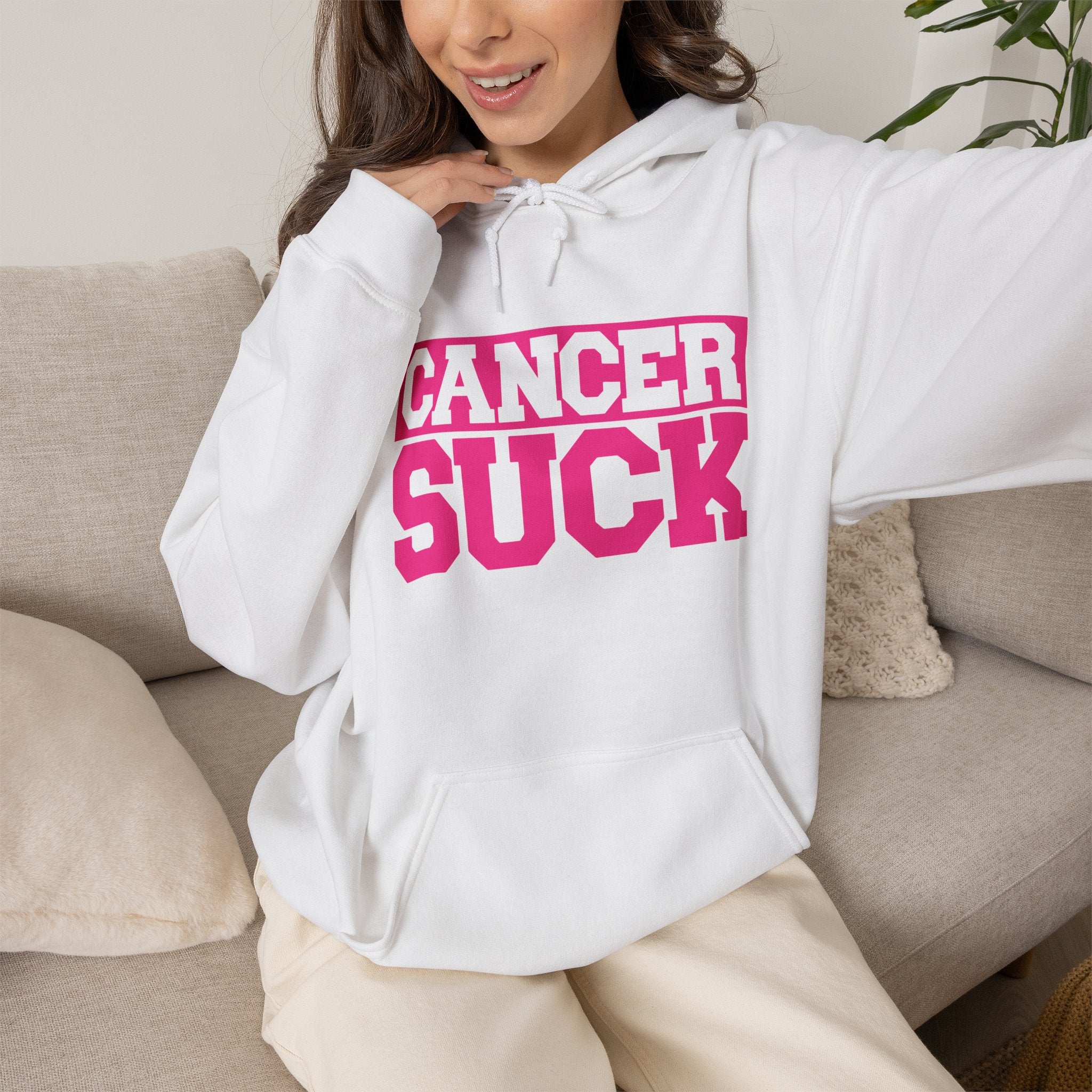 Cancer Suck Hoodie — Bold Pink Cancer Awareness Pullover