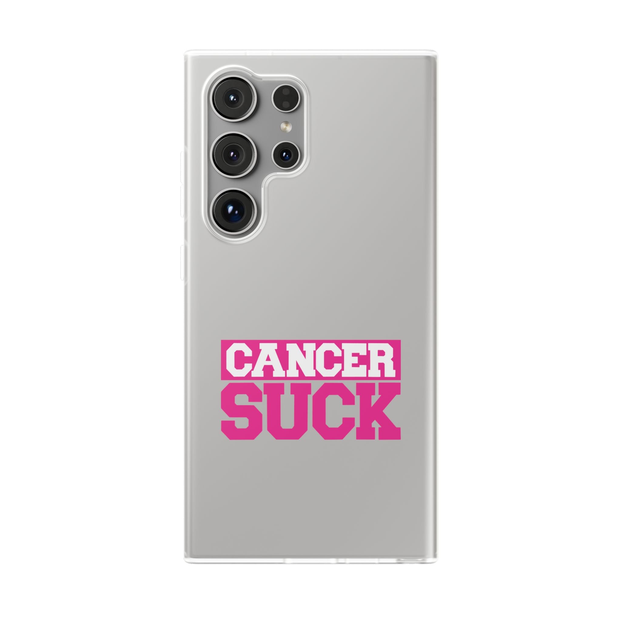 Phone Case — "Cancer Suck" Pink Awareness Flexi Case