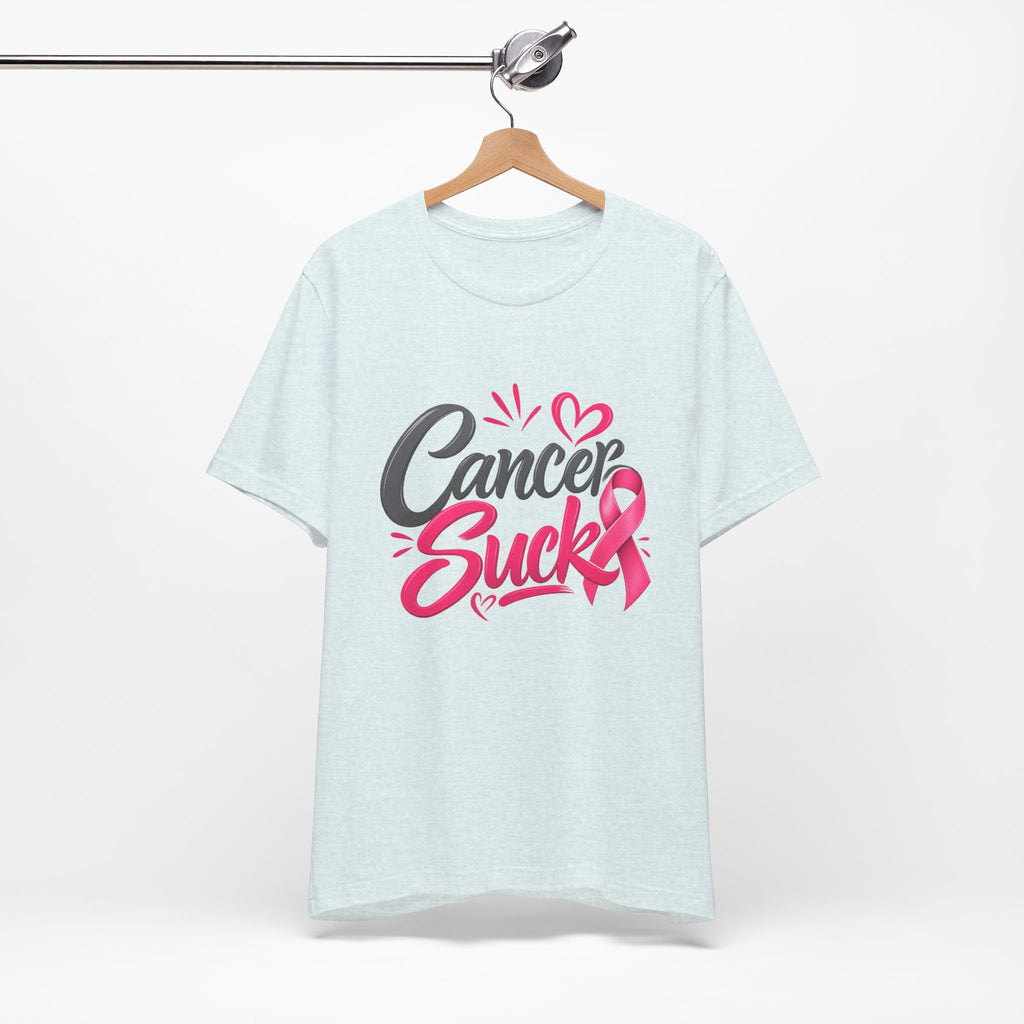 Breast Cancer Awareness Tee — "Cancer Sucks" Pink Ribbon Shirt