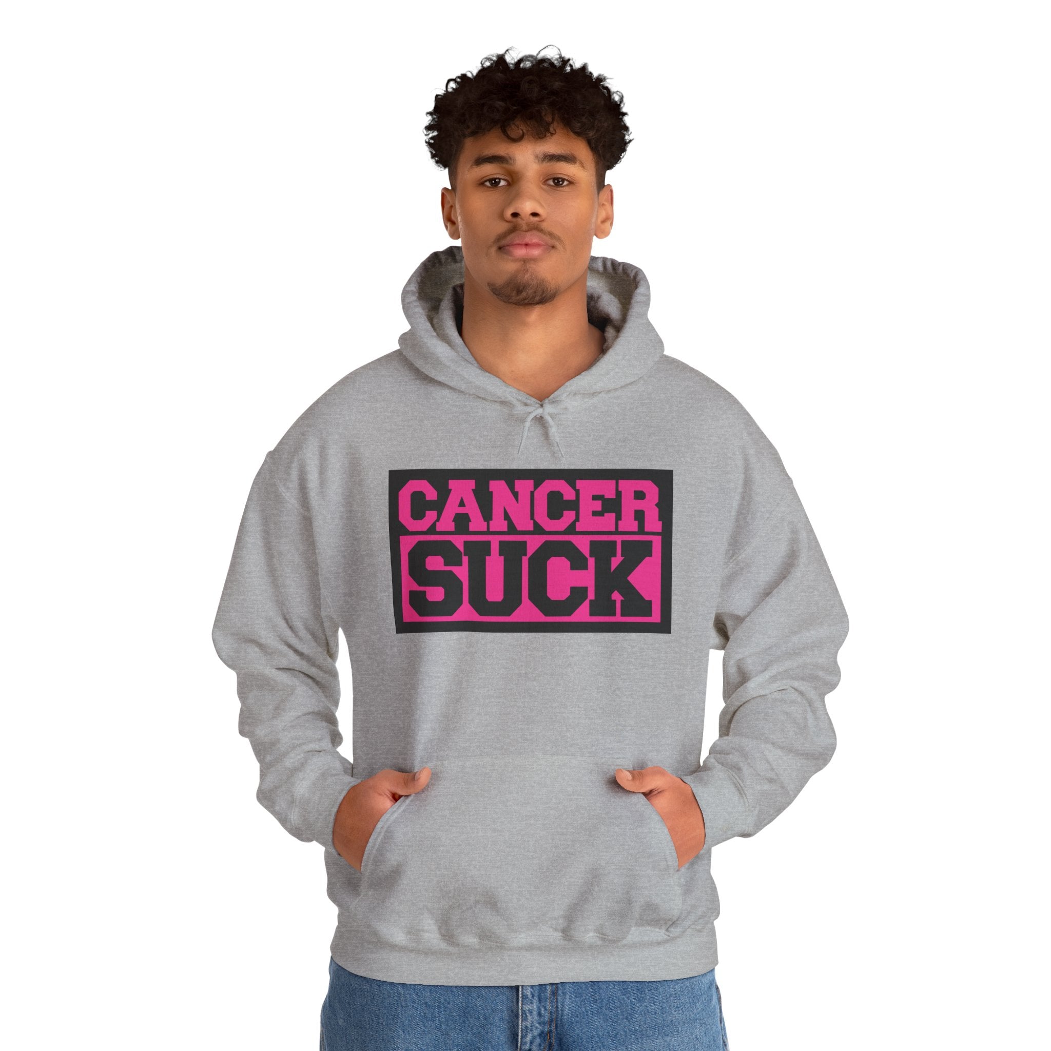 Cancer Suck Hoodie — Pink Awareness Statement Pullover