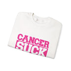Cancer Suck Crewneck Sweatshirt — Pink Awareness Pullover for Survivors & Supporters