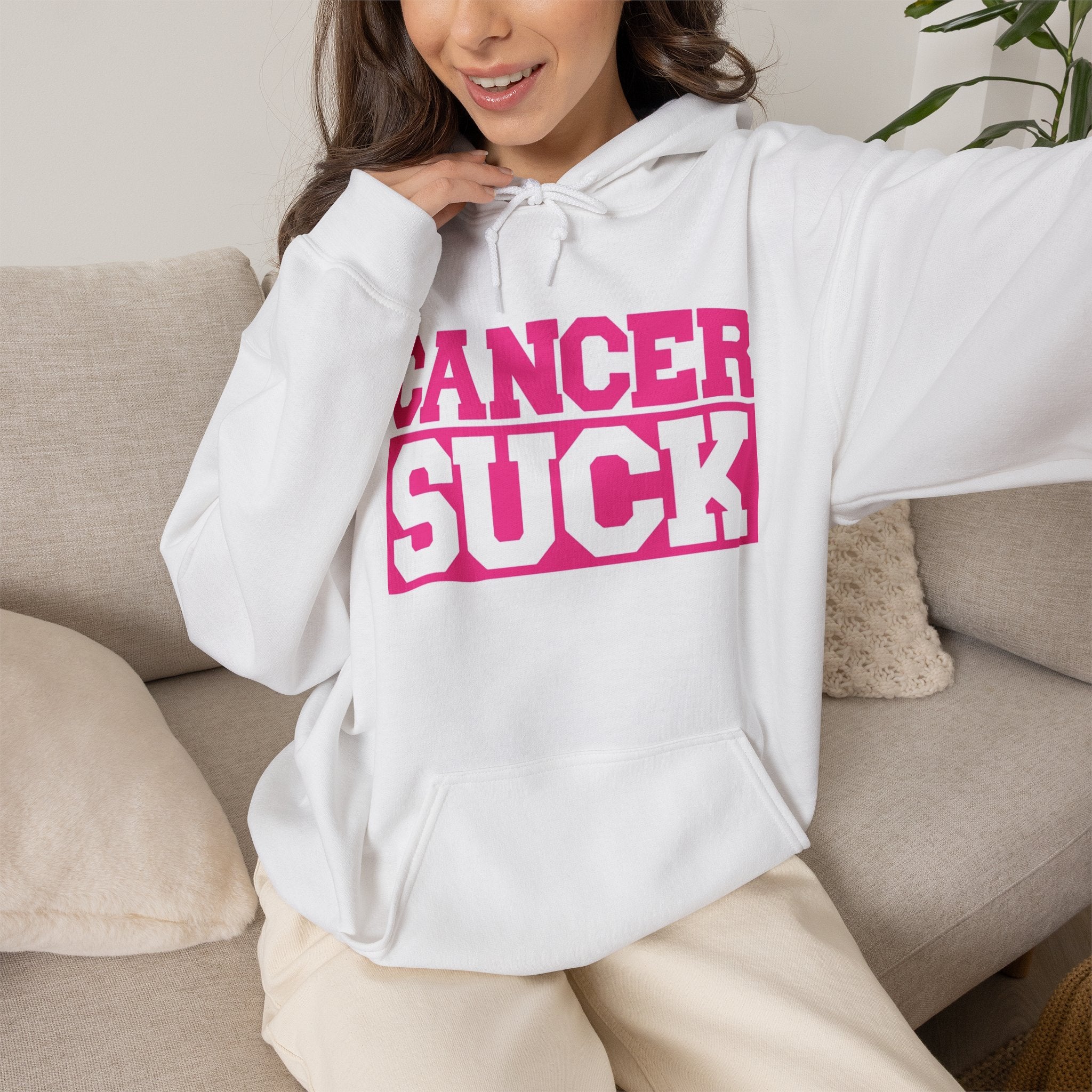Cancer Suck Hoodie — Bold Pink Breast Cancer Awareness Sweatshirt
